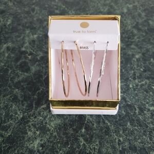 Gold and silver hoop earrings